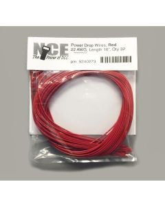 NCE 5240273 Power Drop Wire, 22 Gauge 16in, Red, 32pk