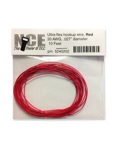 NCE 5240252 Ultraflex Wire, 30 Gauge 10ft, Red