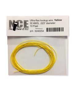 NCE 5240254 Ultraflex Wire, 32 Gauge 10ft, Yellow