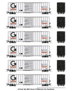 Rapido 198003, HO PC&F 5241 Cu. Ft. 50ft Boxcars, Guilford B&M 6-Pack #1
