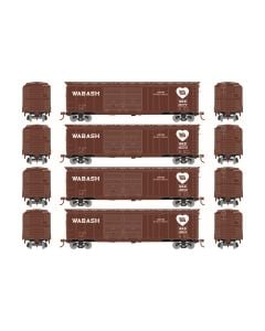 Roundhouse RND1004 HO 50ft PS-1 Double Door Box Car, Wabash 4-Pack #1