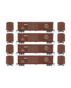Roundhouse RND1008 HO 50ft PS-1 Double Door Box Car, Rock Island 4-Pack #1