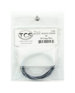 TCS 1206 30 Gauge Wire, 10 ft, Black/White Stripe