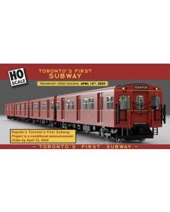Rapido 206001, HO TTC Gloucester Subway Train, Standard DC, A-B-B-A Set Includes #5016, 5217, 5216, 5017