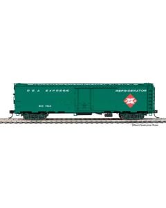 WalthersProto HO 50ft REA Riveted Steel Express Reefer, Railway Express Agency With Accurate Darker Green Body, Under-frame and Trucks