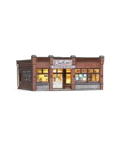 Woodland Scenics 785-4959, N Scale Built & Ready® Assembled, Smith Brothers TV & Appliances Store, Front View w Lighted Interior