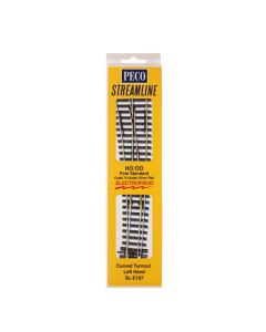 PECO SL-E187 HO Code 75 Electrofrog LH Curved Double Radius Turnout