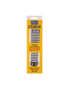 PECO SL-E195 HO Code 75 Electrofrog RH Medium Radius Turnout