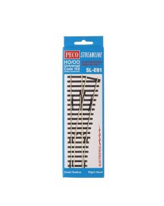 PECO SL-E91 HO Code 100 Electrofrog RH Small Radius Turnout