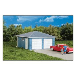 3793 Walthers Cornerstone Two Car Garage w Small and Large doors Kit HO Scale